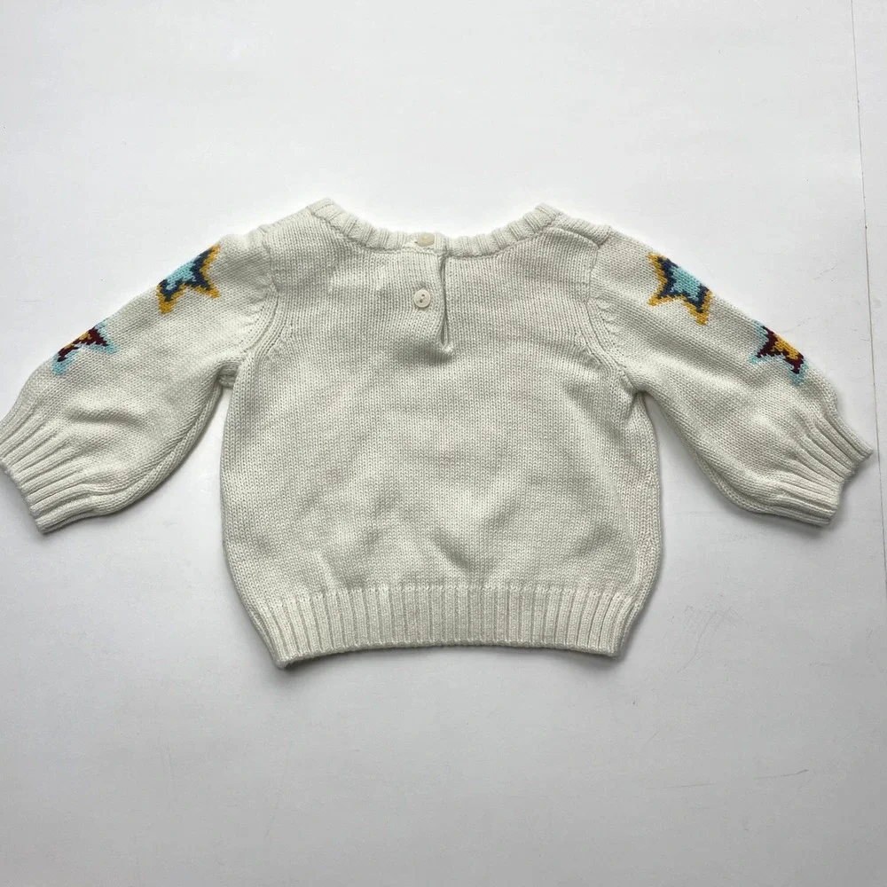Gymboree Knit Sweater Baby 0-3‎ Months Infant Ivory Star Knit Adorable NEW